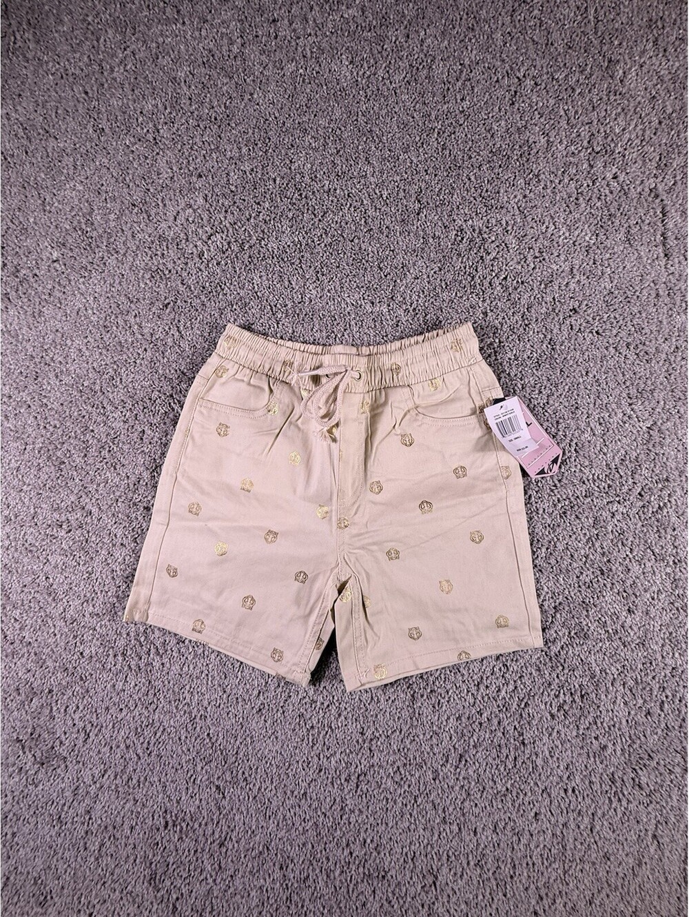 NWT Drill Men’s Shorts Urban Wear Size Small Beige With Metallic Tigers